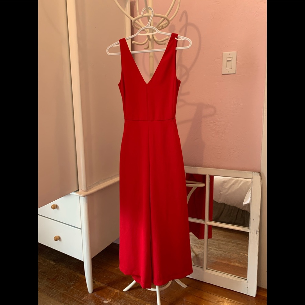 Aritzia Ecoulement V Jumpsuit in Red 00